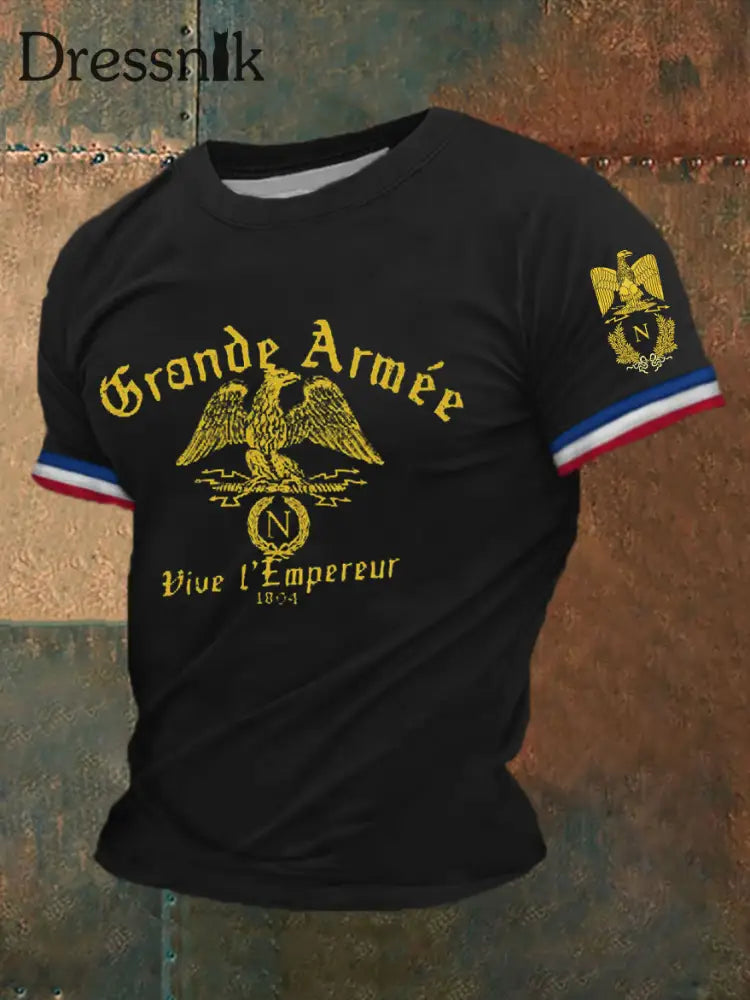 Bedrucktes Kurzarm-T-Shirt für Männer Grande Armée Schwarz / S