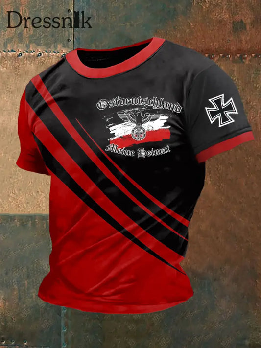 Bedrucktes Kurzarm-T-Shirt für Männer in Ost deutschland Rot / S