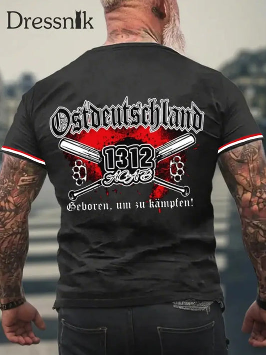 Bedrucktes Kurzarm-T-Shirt für Männer in Ost deutschland Schwarz / S