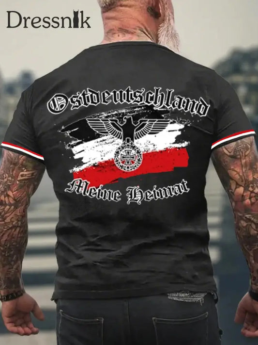 Bedrucktes Kurzarm-T-Shirt für Männer in Ost deutschland Schwarz / S