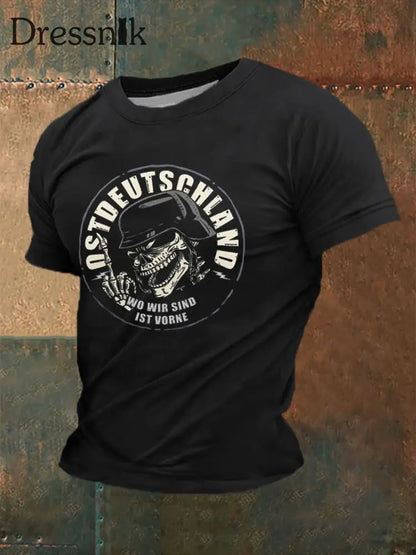 Bedrucktes Kurzarm-T-Shirt für Männer in Ost deutschland Schwarz / S