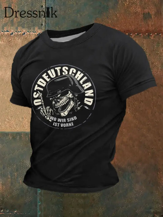 Bedrucktes Kurzarm-T-Shirt für Männer in Ost deutschland Schwarz / S