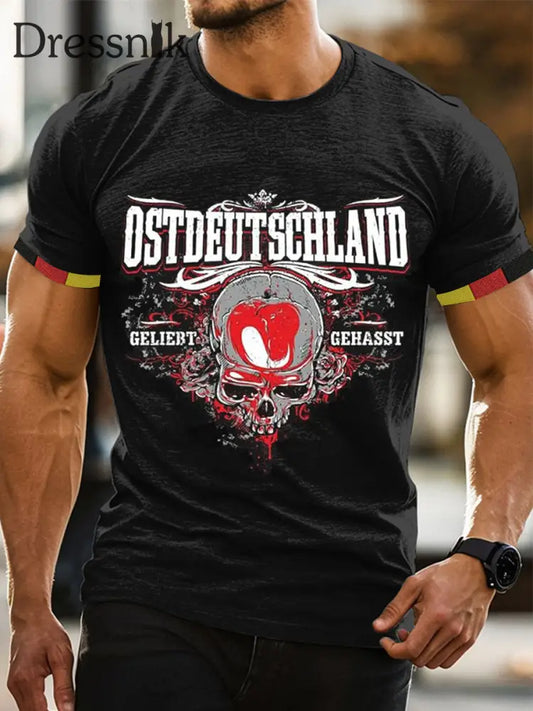 Bedrucktes Kurzarm-T-Shirt für Männer in Ost deutschland Schwarz / S