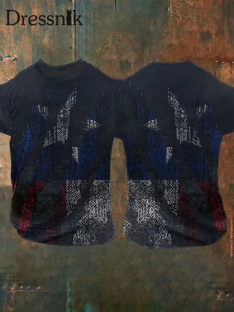 Bedrucktes Kurzarm T Shirt für Männer mit Texas Flagge als bild / S