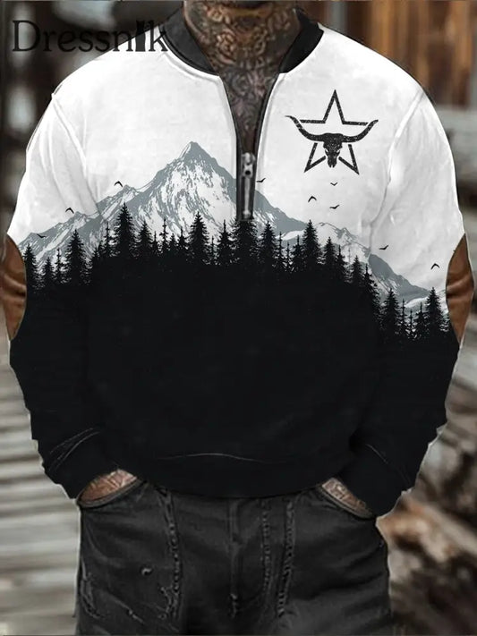 Bedrucktes Sweatshirt im westlichen Stil für Herren als bild / S