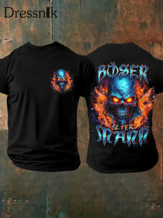 Bedrucktes T-Shirt für Herren BÖSER ALTER MANN Schwarz / S