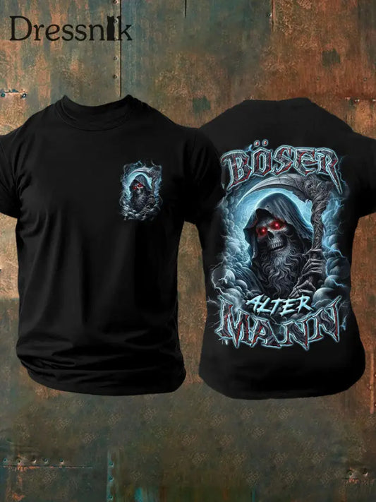 Bedrucktes T-Shirt für Herren BÖSER ALTER MANN Schwarz / S