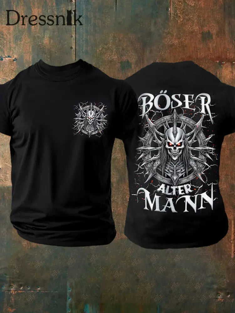 Bedrucktes T-Shirt für Herren BÖSER ALTER MANN Schwarz / S