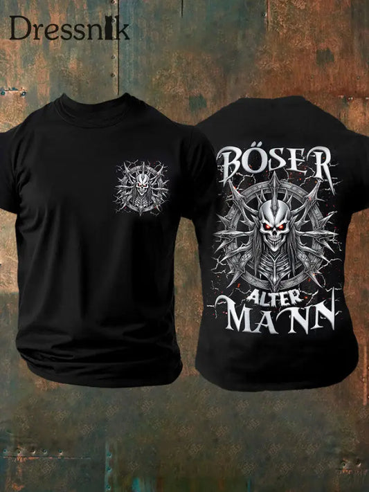Bedrucktes T-Shirt für Herren BÖSER ALTER MANN Schwarz / S