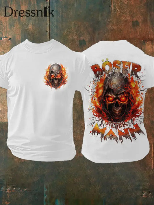Bedrucktes T-Shirt für Herren BÖSER ALTER MANN Weiß / S