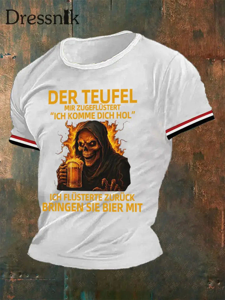 Bedrucktes T-Shirt für Herren BRINGEN SIE BIER MIT Weiß / S