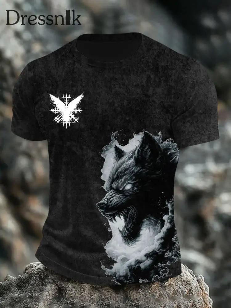 Bedrucktes T-Shirt für Herren Viking Schwarz / S