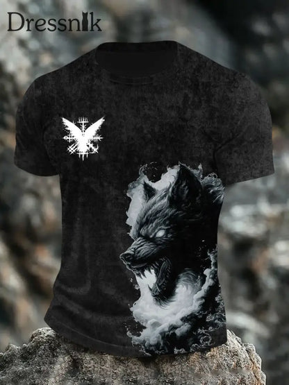 Bedrucktes T-Shirt für Herren Viking Schwarz / S