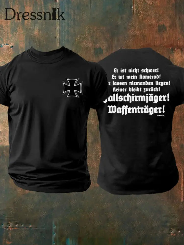 Bedrucktes T-Shirt für Männer Deutschland Schwarz / S