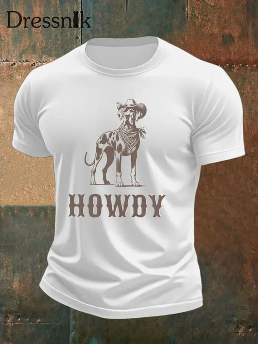 Bedrucktes T Shirt für Männer mit West Tieren Weiß / S
