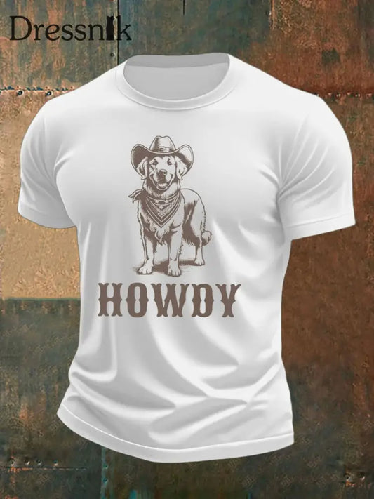 Bedrucktes T Shirt für Männer mit West Tieren Weiß / S