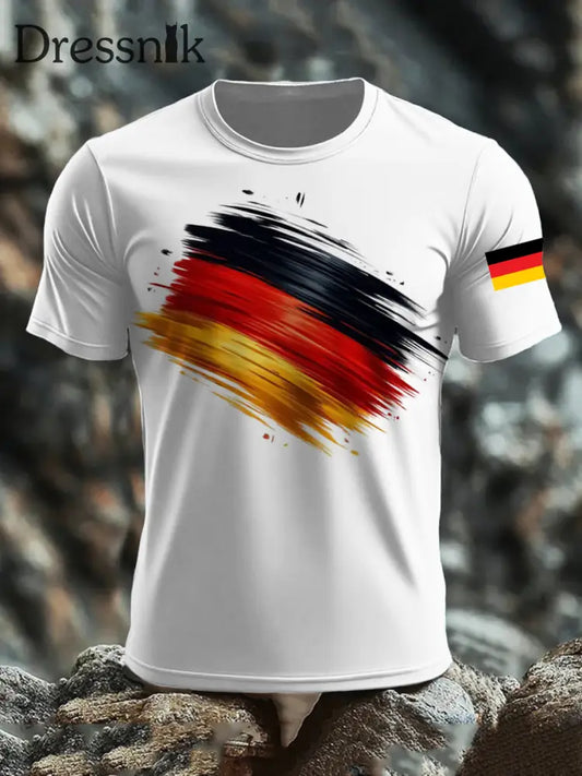 Bedrucktes T-Shirt mit deutscher Flagge für Frauen Weiß / S