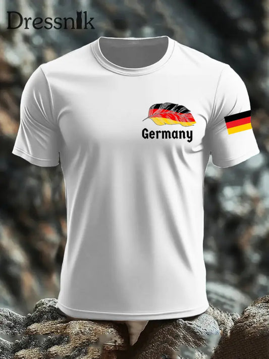 Bedrucktes T-Shirt mit deutscher Flagge für Frauen Weiß / S