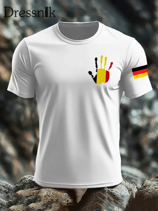 Bedrucktes T-Shirt mit deutscher Flagge für Frauen Weiß / S