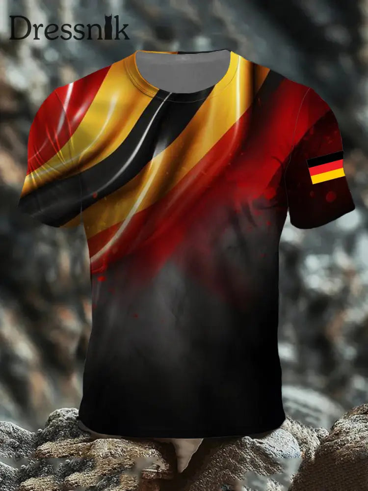 Bedrucktes T-Shirt mit deutscher Flagge für Männer als bild / S