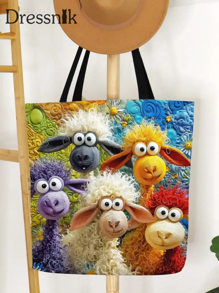 Bunte lustige Schafmuster-Einkaufstasche als bild / EINS