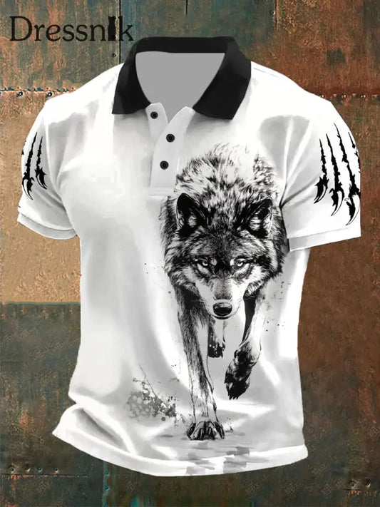 Casual Tops mit Kratz wolf druck für Herren Weiß / S