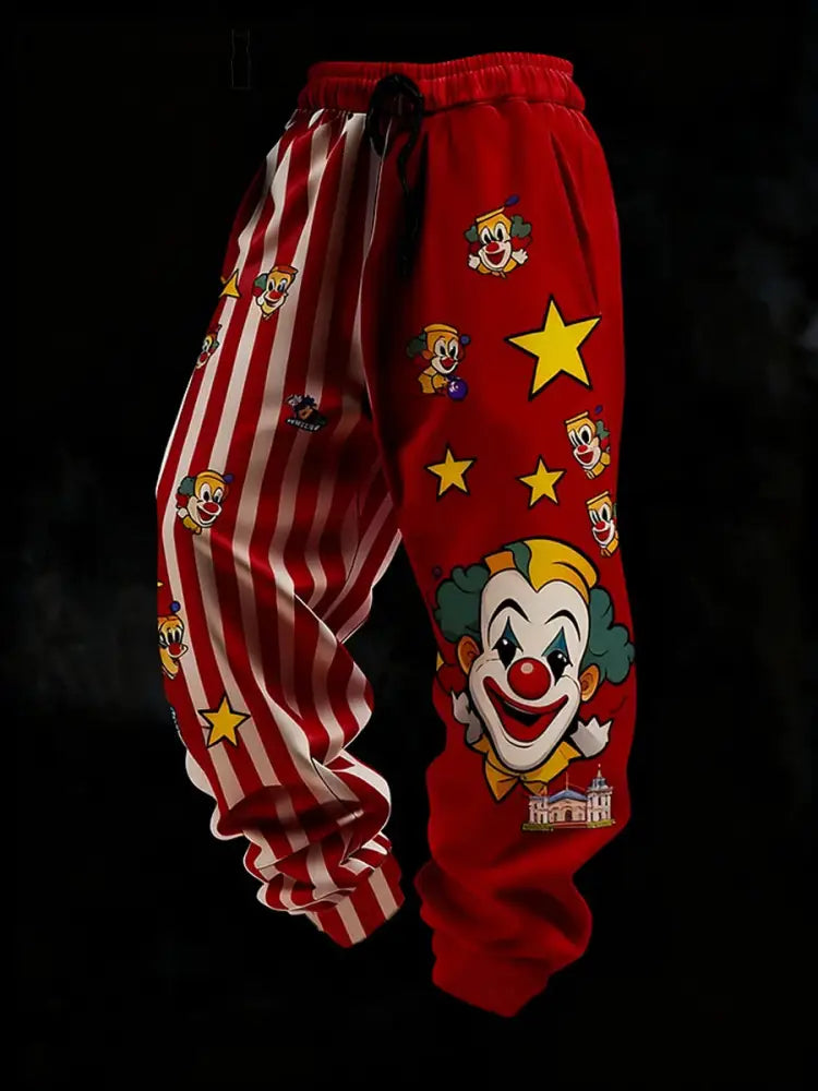 Cologne Carnival Clown Print Freizeit hosen für Herren Rot / S