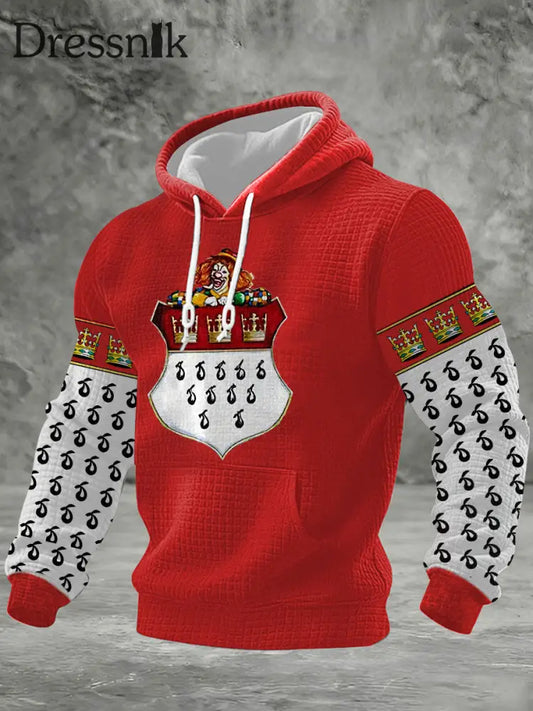 Cologne Carnival Clown Print für Herren lässig kariert Hoodie als bild / S