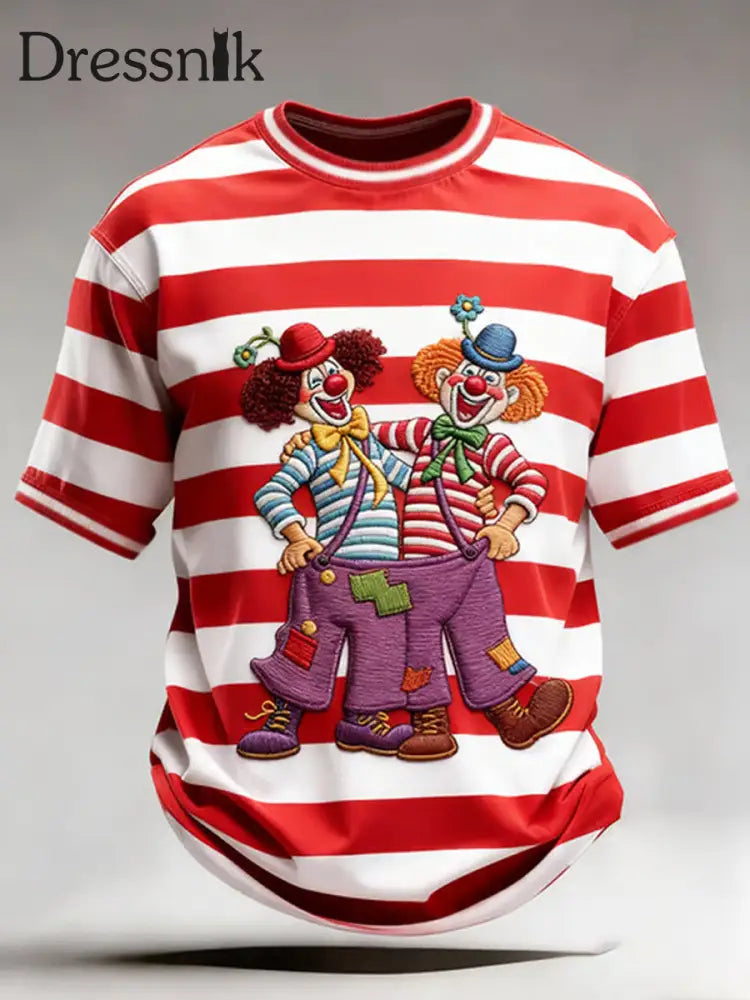 Cologne Carnival Clown Print Herren Casual T-Shirt Rot / S