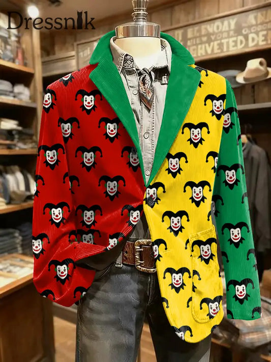 Cologne Carnival Clown Print Herren lässig Ansteckanzug Bild 1 / S