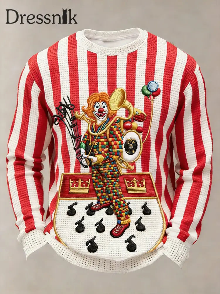Cologne Carnival Clown Print Herren Waffel Sweatshirt als bild / S
