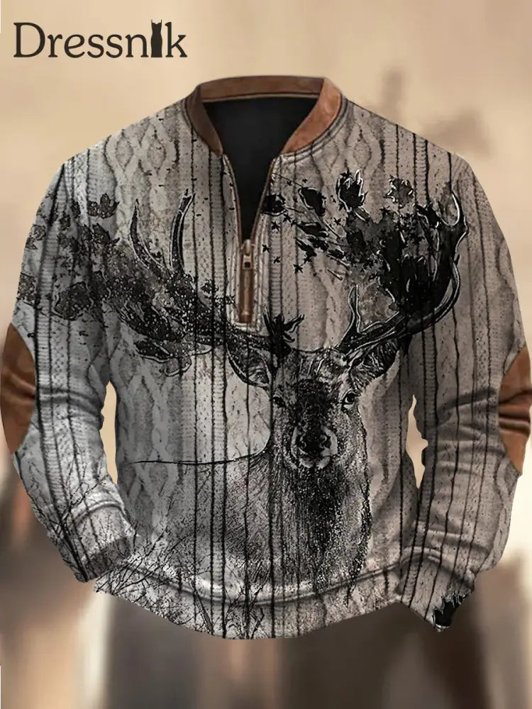 Cowboy-Textur-Muster Gedruckt Western Village Jagd Logo Knopf V-Ausschnitt Outdoor Dickes