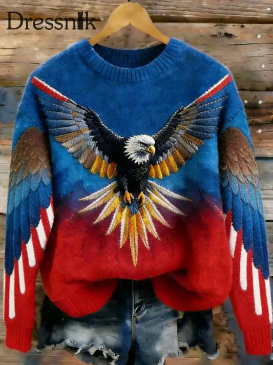 Damen Adler Print Casual Sweatshirt als bild / S