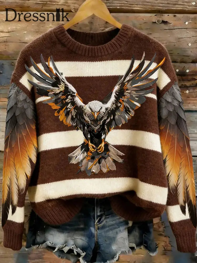 Damen Adler Print Casual Sweatshirt als bild / S