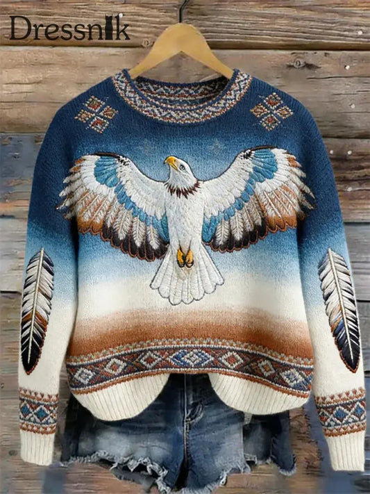 Damen Adler Print Casual Sweatshirt als bild / S