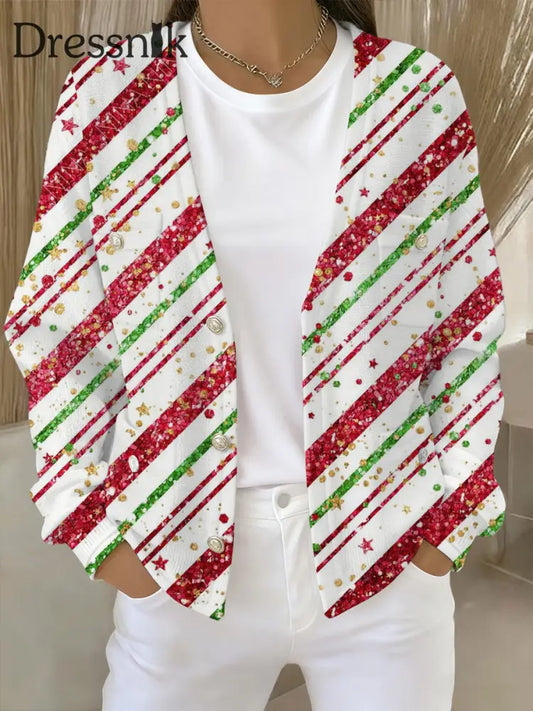 Damen Cardigan mit Weihnachts druck als bild / S