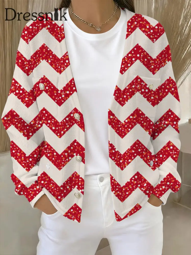 Damen Cardigan mit Weihnachts druck als bild / S