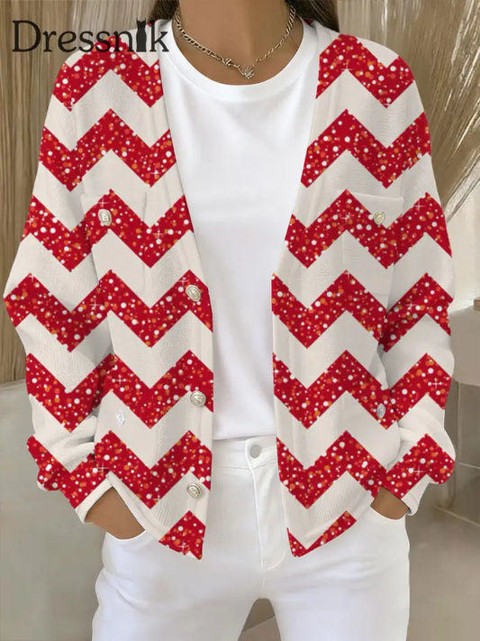 Damen Cardigan mit Weihnachts druck als bild / S