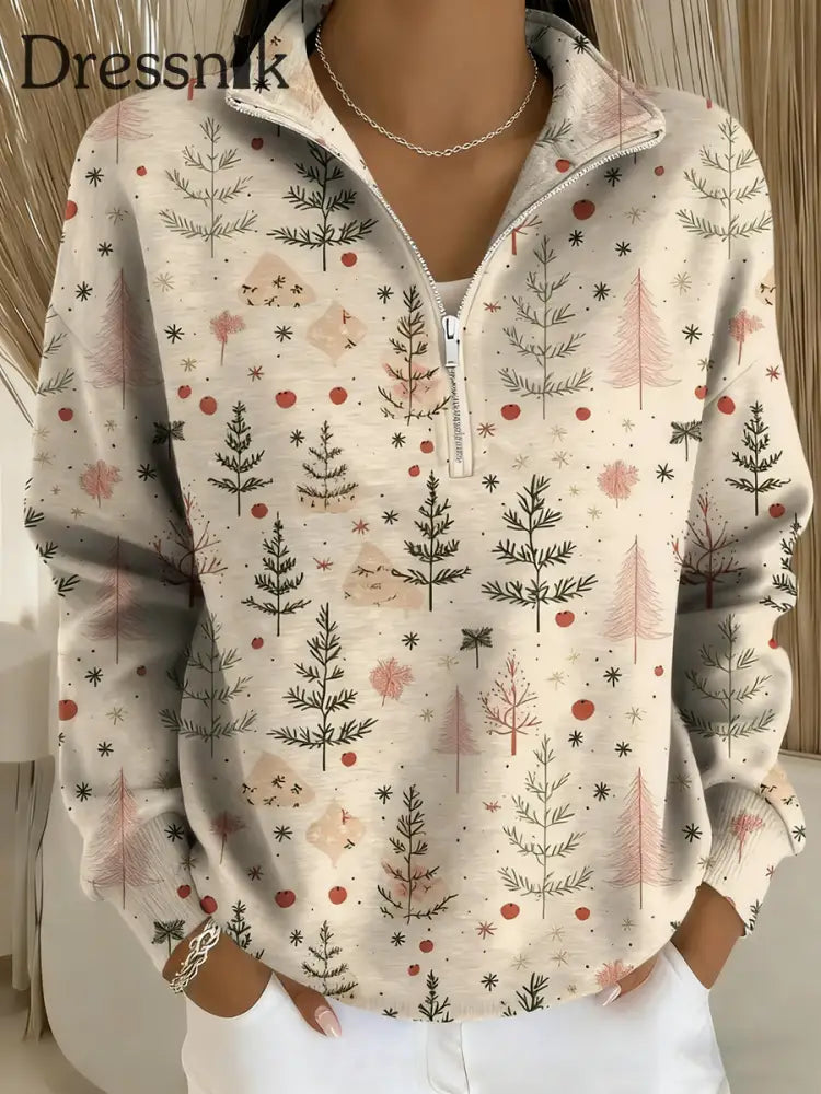 Damen Frohe Weihnachten Print Langarm Top als bild / S