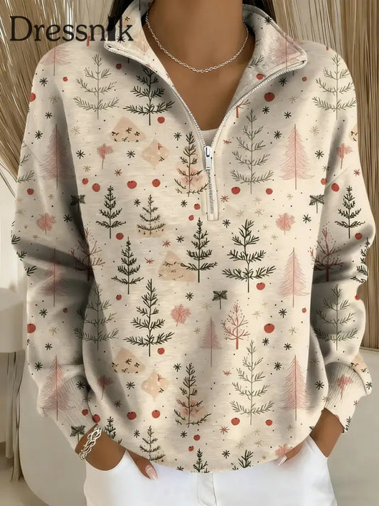 Damen Frohe Weihnachten Print Langarm Top als bild / S