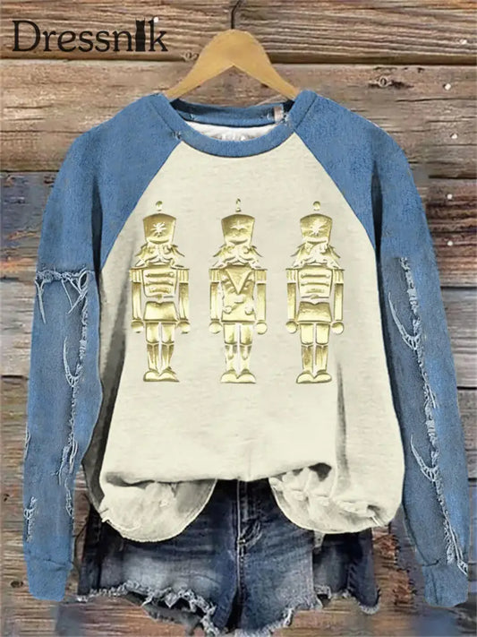 Damen Frohe Weihnachten Print Raglan Ärmel Sweatshirt als bild / S