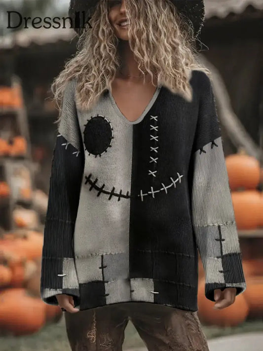 Damen Halloween Lustige Kunst Gedruckte Tops Khaki / S