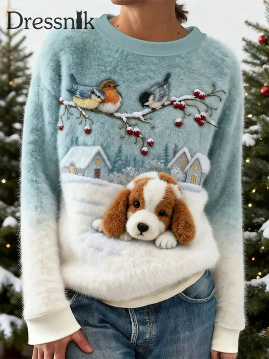 Damen Hunde druck Casual Top als bild / S