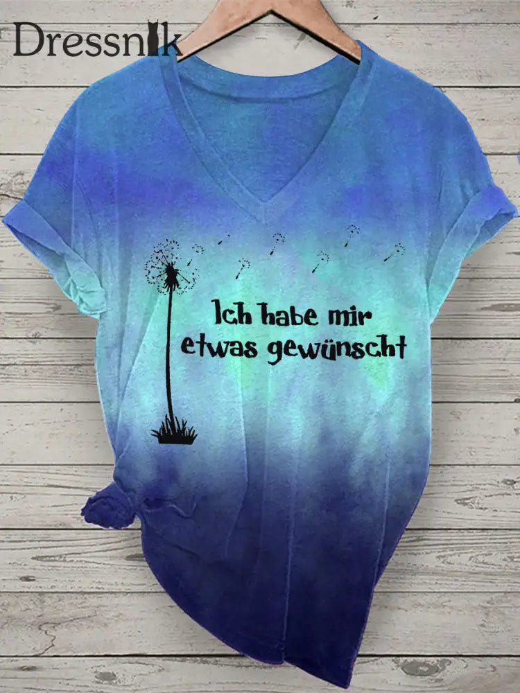 Damen Ich Habe Mir Etwas Gewünscht! Kurzarm-T-Shirt Blau / S