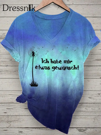 Damen Ich Habe Mir Etwas Gewünscht! Kurzarm-T-Shirt Blau / S