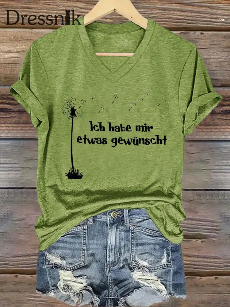 Damen Ich Habe Mir Etwas Gewünscht! Kurzarm T-Shirt Grün / S