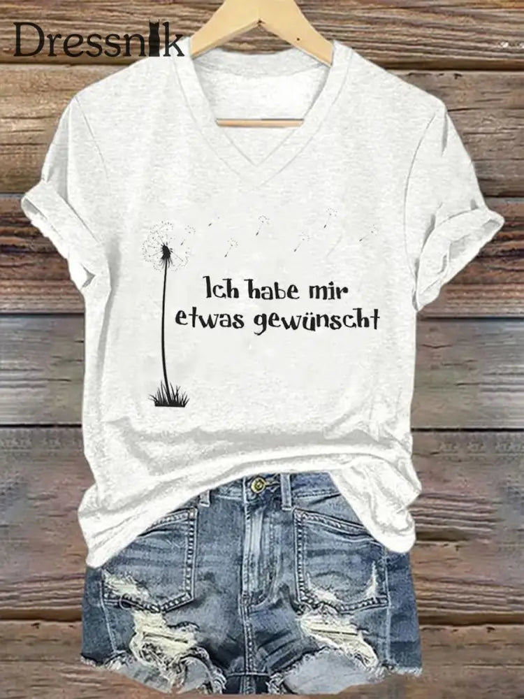 Damen Ich Habe Mir Etwas Gewünscht! Kurzarm T-Shirt Weiß / S