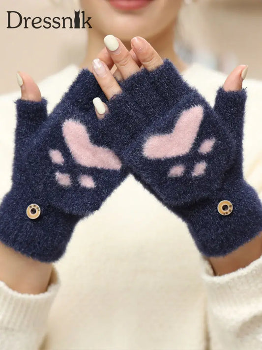 Damen Katzen-Pfoten-Handschuhe