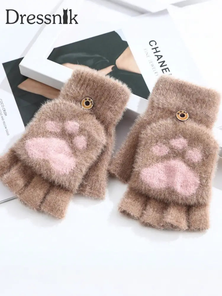 Damen Katzen-Pfoten-Handschuhe