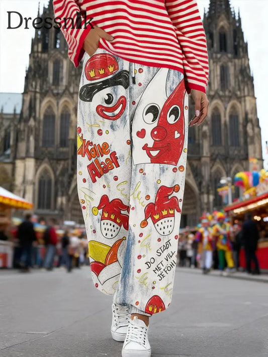 Damen Kölle Alaaf Kölner Karneval bedruckte Freizeit hose als bild / S